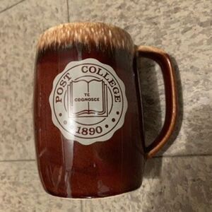 Post College Ceramic Brown Drip Glaze Mug